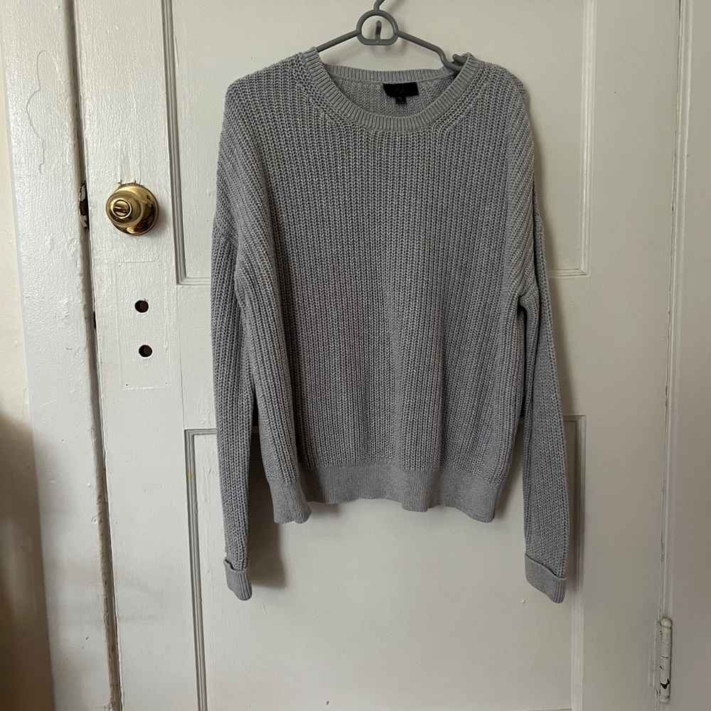 Topshop Light Gray Crewneck Sweater for women